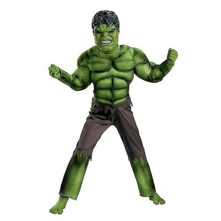Deluxe Incredible Hulk 3-8 Pojkar Maskeraddräkt Barn Marvel Avengers Cosplay Kostym S (3-4 år)