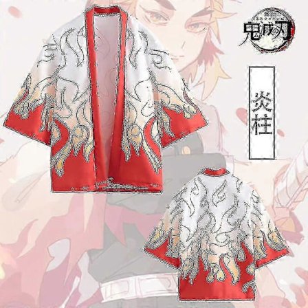 Anime Kimono Haori Yukata Cosplay Kappa Kompatibel med Demon Slayer Fans