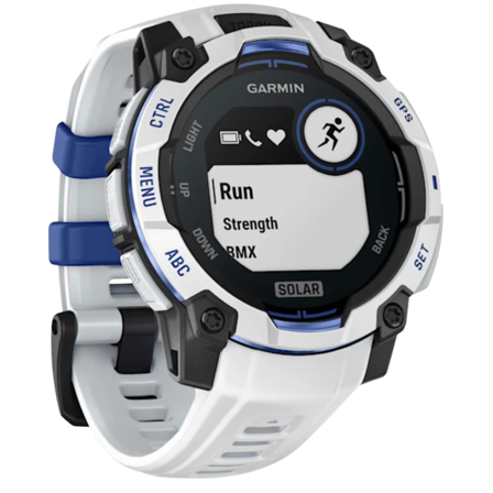 Garmin Instinct 3 - 45 mm, Solar Whitestone With Whitestone/Bolt Blue Silicone Band