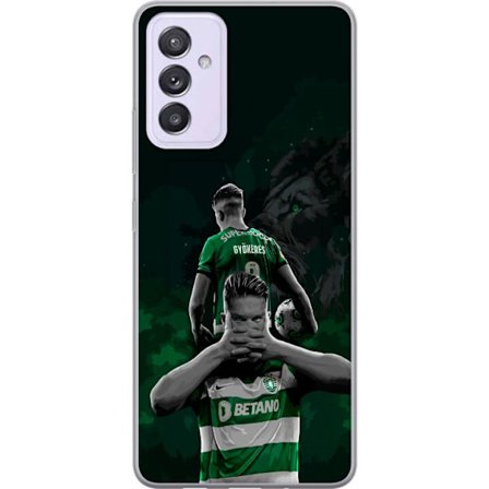 Kompatibelt Mobildeksel til Samsung Galaxy A82 5G Neonmotiv med teksten "Gaming is in my DNA" på en blå og rød murvegg med en lysende DNA-spiral.