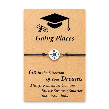 Examenspresenter 2024 Kompassarmband för Kvinnor Män Hennes Honom, 5