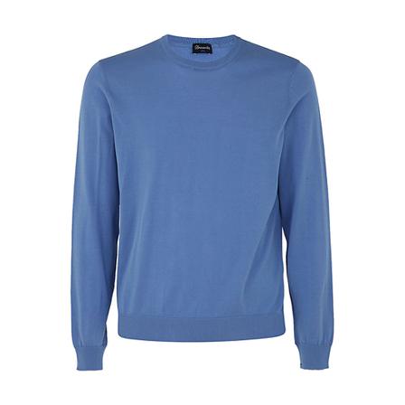 Drumohr Cotton Crew Neck Sweater Blå, Herre