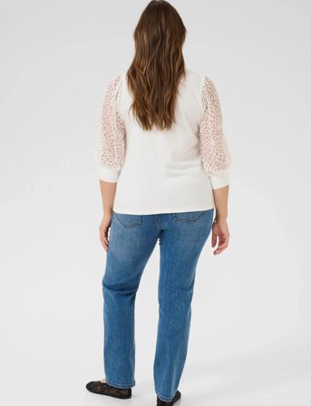 Kaffe Curve Kcbella Lace T-Shirt - White - S