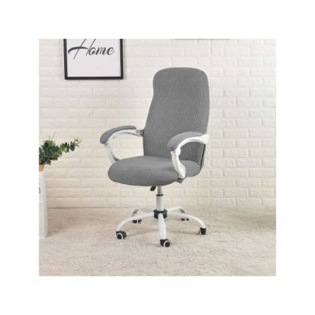 Kontorstol Betræk Vandtæt Grå Stretch, M