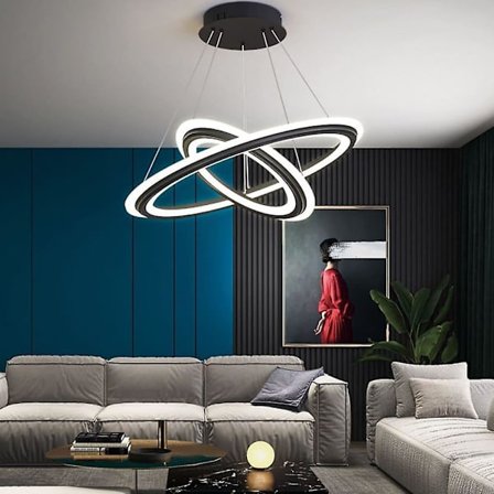 LED-hængelampe Ring Cirkel 2 Ringe 40cm Akryl