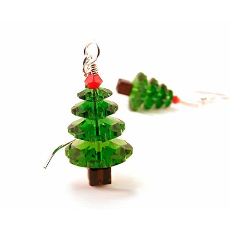 Kristalljuletreøredobber laget med krystaller av høy kvalitet