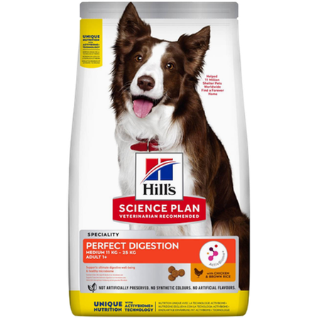 Hills Science Plan - Adult Perfect Digestion Medium Chicken & Rice - Dry Dog Food 2,5 kg - Hund - Hundefôr & hundemat - Tørrfôr for hund - ZOO.no