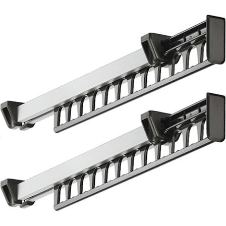 Vaateteline vaatekaappi ulosvedettävä liukuva henkari takkiteline 12 henkarille pituus 310 mm 2 kpl pakkaus (FMY)