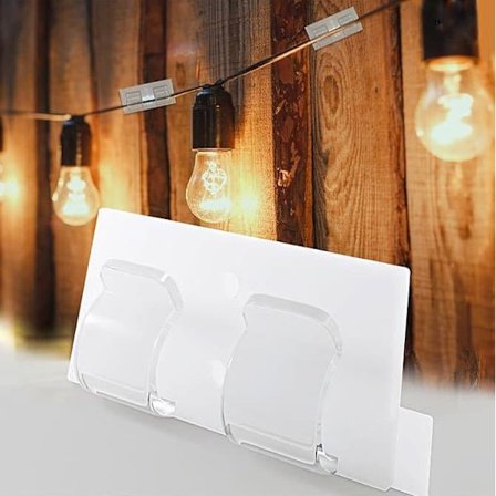 20-pakning Universelle Lysholdere - Sterk Krok med Vanntett Limstripe, Innendørs & Utendørs_OF