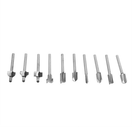 10st/Set 1/8in Skaft Höghastighetsstål Fräs Router Bits Träbearbetningsverktyg