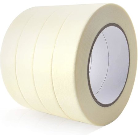 Yleiskäyttöinen maalarinteippi, 24 mm x 55 m, ihanteellinen maalaamiseen, kotiin, toimistoon, 4 rullaa