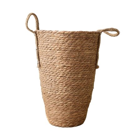 Rustikk Vevd Taukurv, Naturlige Rotting Vevde Plantekurver Med Plastforing For Innendørs Stueinnredning, Kontor Balkong Hjemmeinnredning