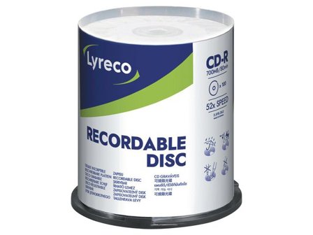 LYRECO CD-R 700MB 100/fp - Lyreco - Datorprodukter - Lagring - CD-skivor
