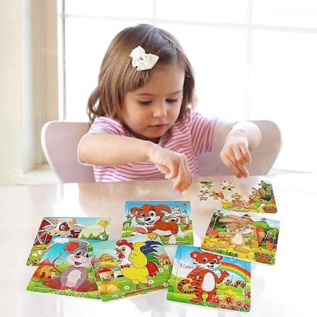 Palapeli lapsille 3–5-vuotiaille, puiset palapelit eläinaiheilla