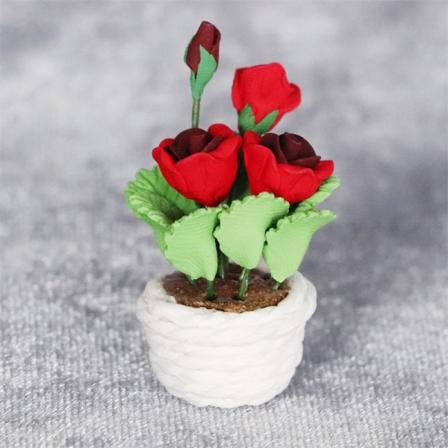 1:12 Dollhouse Miniature Potted Flowers Doll House Decoration A