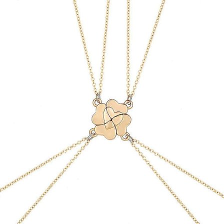 4 stk. Bedste Ven Halskæde Magnet Hjerte Vedhæng Choker Hjerte Firkløver Guld