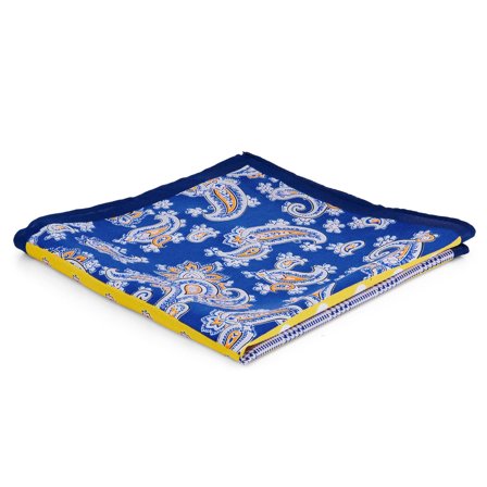 Pañuelo de bolsillo de mosaico en amarillo y azul para hombres - Pañuelos de bolsillo estampados