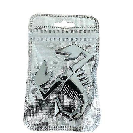 Abarth bil emblem klistermærke badge 3d metal krom skorpion (FMY)