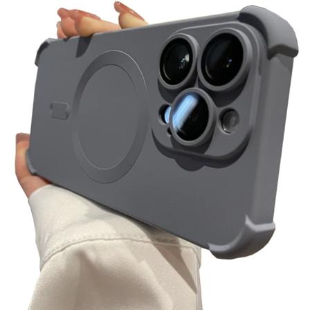 iPhone 13 - Silikoneskal med magnetisk stødbeskyttelse Grå
