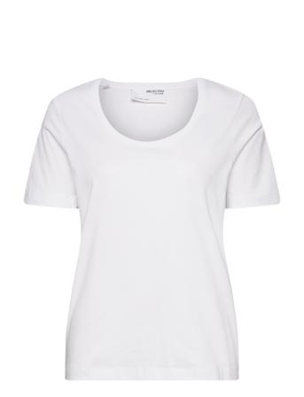 Slfstandards U-Neck Tee White Selected Femme