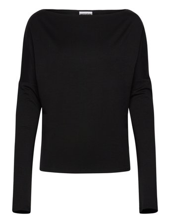 Weekday Drapy Long Sleeve Top - Black - S