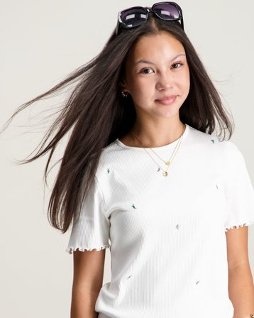VERO MODA HELLE BLOOM FRANCIS SS TOP Vit T-shirts Tjej - Kids Brand Store