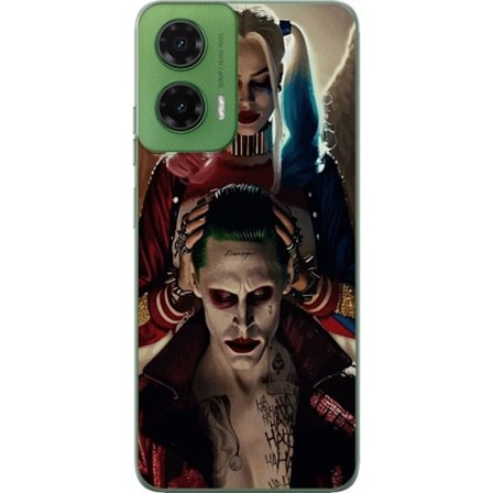 Kompatibelt Mobilskal till Motorola Moto G35 Joker och Harley Quinn DC Comics Suicide Squad poster retro komiska skurkar par film fanart design