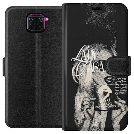 Kompatibel Tegnebogsetui til Xiaomi Redmi Note 9 Lady Gaga sort-hvid retroplakat med solbriller og popkunst-æstetik