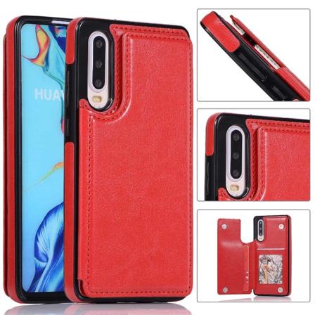 Huawei P30 - Skal med Korthållare Röd