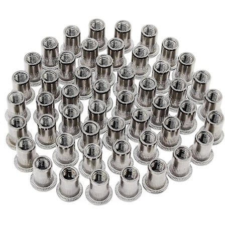 50-pack, M6 Typ Rostfri Nitmutter