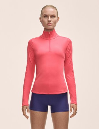Casall Serene Half Zip Long Sleeve - Red - S