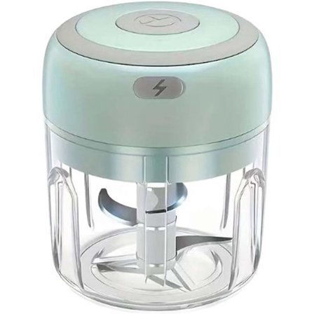 ING USB-ladattava minileikkuri sähköinen valkosipulipuristin vihannesmylly yhdellä kädellä käytettävä 250 ml vihreä monitoimikone helppo puhdistaa