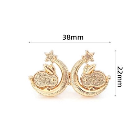 2 STK Bukse Midje Strammer Knapp Pins GULL KANIN KANIN