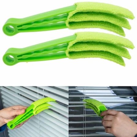 Rengøringsbørste til persienner, jalousier og lameller - 2 kompakte husholdningsbørster - Rengøringsbørste til venetianske persienner - Rengøring