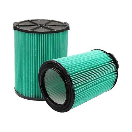 VF6000 5-lags plissert erstatningsvakuumfilter kompatibelt for 5-20 gallon våt-/tørrsugere (2-pakning)