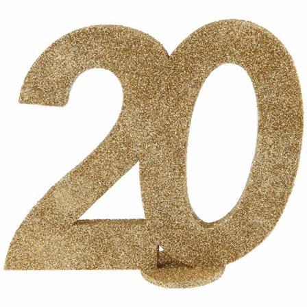 Kultainen pöytäkoriste 20-vuotispäivään