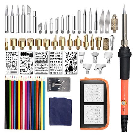 Pyrografisett Elektrisk loddebolt Skjæretupp Justerbar temperatur Trebrenningssett EU-plugg 220v