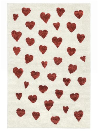 Heartbeat Kids Rug 160X230 Off White/Red