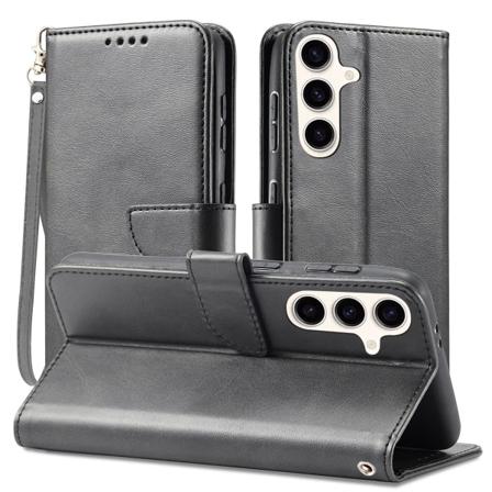 Samsung S24 Plus Pung Etui PU Læder 4 RUMMER - Sort