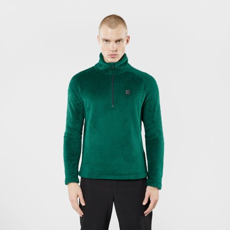 66 North men's Men's Hrannar Zipneck Tops - Dark Malachite - L