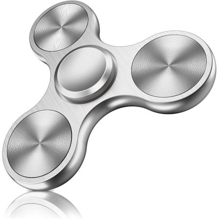 Ruostumattomasta teräksestä valmistettu Fidget Spinner - Pyörii 4-10 minuuttia - ADHD kaikenikäisille (Hopea)