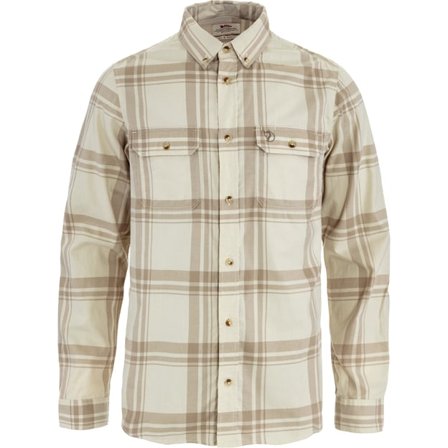 Fjällräven Herr's Övik Lite Flannel Shirt in Chalk White/Fossil | Size: XS, Eko bomull