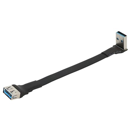 Usb 3.0 Kabel Fladt Usb Forlængerkabel Han til Hun Datakabel Retvinklet 90 Grader Usb3.0 Forlænger