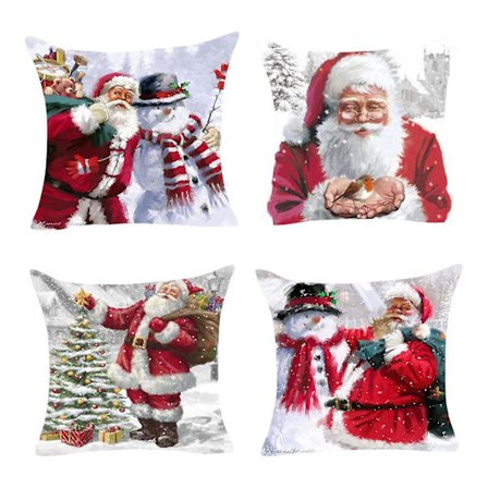 Julepynt 2023 Udsalg og Restparti 4 stk. Julebetræk Boligindretning Pudebetræk Familie Pudebetræk Pyntepude