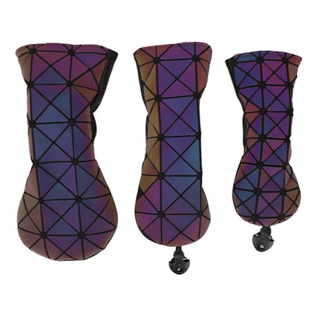 3 stk. Golf Hoveddækker - Fint Træ Driver Hoveddække PU Golf Driver Klubdække til Hjemmeklub Farverig