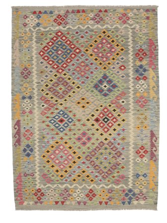 Kelim Afghan Old Style Vloerkleed 182X248 Bruin/Oranje Wol, Afghanistan