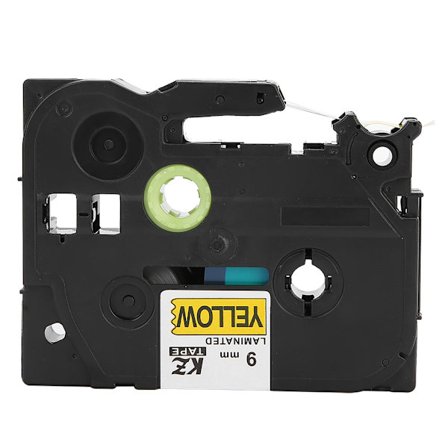 Brother-koneen tarrat 9 mm, lisävarusteet TZe-421 TZE-621 TZE-721 PT E100b E300 (Kze-721 musta kirjain keltaisella pohjalla)