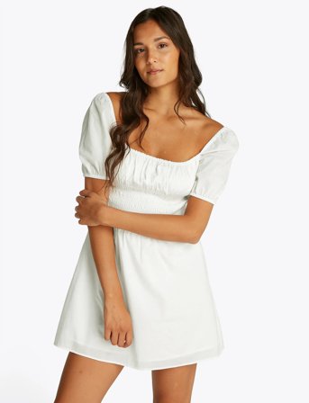 Tommy Jeans Tjw Cotton Voile Mini Dress Ext - White - S