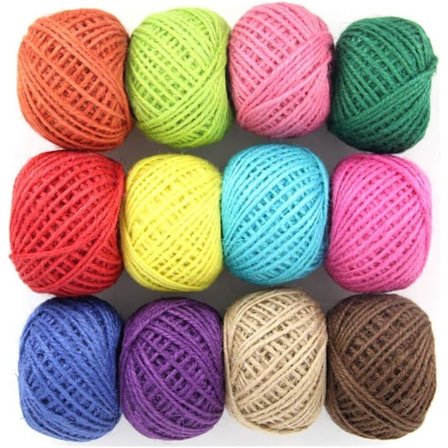 Farvet Garn, Jutesnor Reb Rulle til Blomsterkunst Gave DIY Kunsthåndværk Dekoration