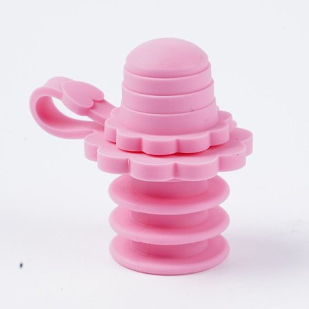 2 STK Silikone Flaske Top Tud Vand Flaske Låg PINK